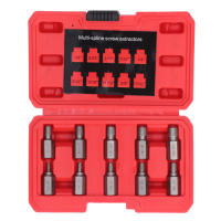 Juego De 10 Piezas De Extractores De Tornillos Dañados Con Bit De Taladro Cabeza Hexagonal Multi Esplín Herramienta De Remoción De Tornillos Y Tornillos De Espiral Izquierda - details 8