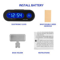 Reloj De Coche Digital Con Termómetro 2 En 1 Luminoso LCD Accesorios De Estilo Para El Coche Pantalla Digital De Tiempo Y Temperatura - details 8