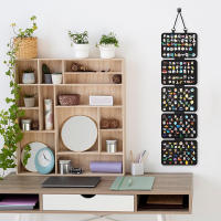 Organizador De Joyas Plegable En Tela 1pc Colgante De 5 Niveles Para Pendientes Y Collares Bolsa De Almacenamiento Para Pulseras Y Collares - details 2