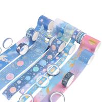 Juego de 20 Rollos de Washi con diseño de Cielo Estrellado cósmico, 5/15/30/50mm de ancho, con diseño de planetas, Lunas y Estellas, addesiva Japonesa decorativa - details 1