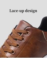 Zapatos Casuales De Cuero Para Hombre Diseño Moda Mocasines Marrones Comodidad Al Aire Libre Plano Antideslizante Zapatos De Patinaje Para Hombre - details 7