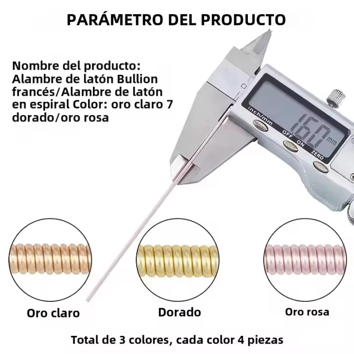 12pcs Hilo De Bullion Francés 1.6mm Hilo Fino De Latón Para Bordado Perlas Hilo Gimp Dabka Purl Para Joyería Y Bordado - 1