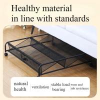 Estante De Zapatos Simple Para Debajo De La Cama Con Cierre Rodante Almacenamiento Espacioso Para Botas Organizador De Zapatos Para El Hogar Material De Hierro - details 7