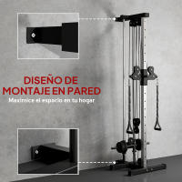 SPORTNOW Máquina Polea Alta y Baja de Pared, de Doble Polea Ajustable en 15 Posiciones, Máquina de Musculación, Multifunción Lat Pulldown para Entrenamiento de Fitness en Gimnasio, Casa - details 4