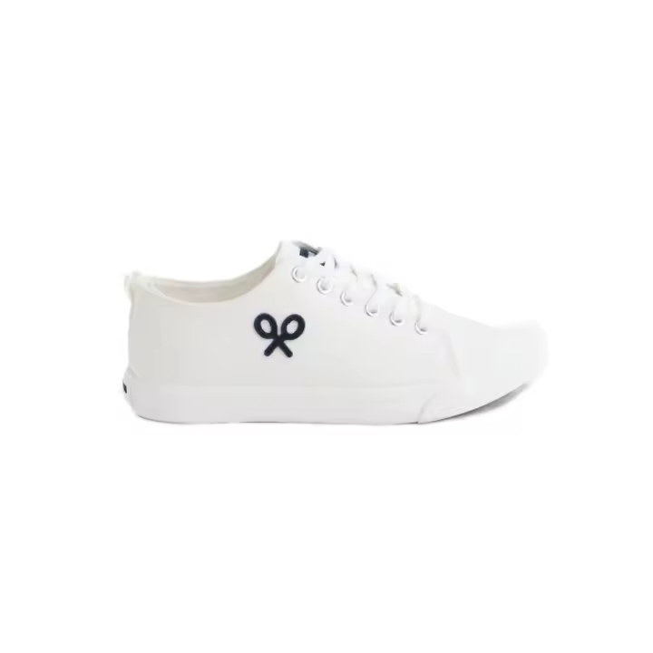 Zapatilla Silbon clásica lona blancas con logo para hombre - 1