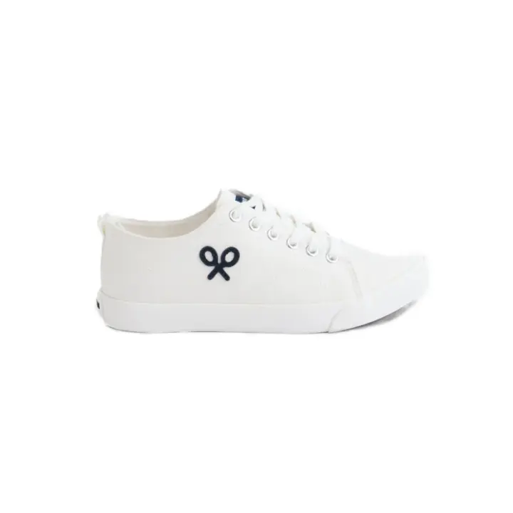 Zapatilla Silbon clásica lona blancas con logo para hombre - 1
