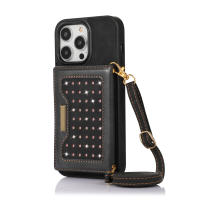 Funda De Cuero Brillante Para iPhone 14 15 16 pro 16E XR XS 11 12 13 pro Max 7 8 plus SE Con Bloqueador RFID Y Porta Tarjetas - details 8