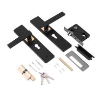 Cerradura De Puerta Con Manija Negra Para Dormitorio Y Baño Duradera Antirrobo Con 3 Llaves Seguridad Y Comodidad En El Uso - details 1