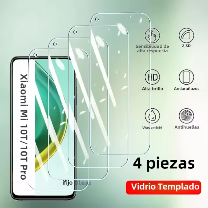 4Pcs Protector De Pantalla De Vidrio Templado Para Xiaomi Mi 9T 10T pro Lite Cubierta Completa Resistente a Arañazos Y Agua HD Transparente Para Mi 10T 9T pro - 1