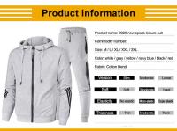 Large Size Men's Autumn and Winter Fashion Casual Tracksuit Set Jacket Sweatpants 2 Pcs Sets - details 5