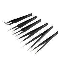 Set De 6 Pinzas De Precisión ESD Antiestática De Acero Inoxidable Herramientas De Reparación Para Electrónica Soldering Y Artesanía - details 4