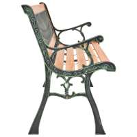 vidaXL Banco de jardín hierro fundido y madera maciza de abeto 116 cm - details 2