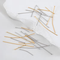 50pcs Clavos De Cabeza Plana En Forma De T De Acero Inoxidable 20-40mm Para Suministros De Fabricación De Joyas DIY Color Oro Y Acero - details 7