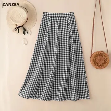 Falda Franela Mujer Midi Cuadros - Colección Nueva 2026
