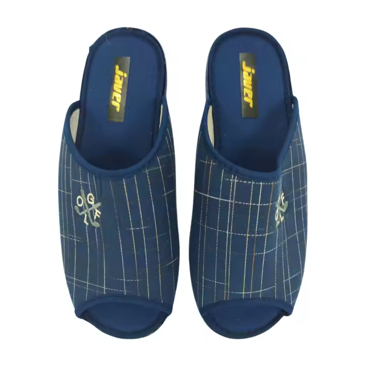 Zapatillas de casa para hombre de lona para el verano Marca Javer  con Suela Antideslizante , fabricadas en España - 1