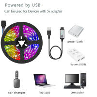 Tira De Luces LED RGB 5050 Controlable Por APP Con Remote 5V USB Para Decoración De Habitaciones Luz De Fondo Para TV Diode Flexible - details 3