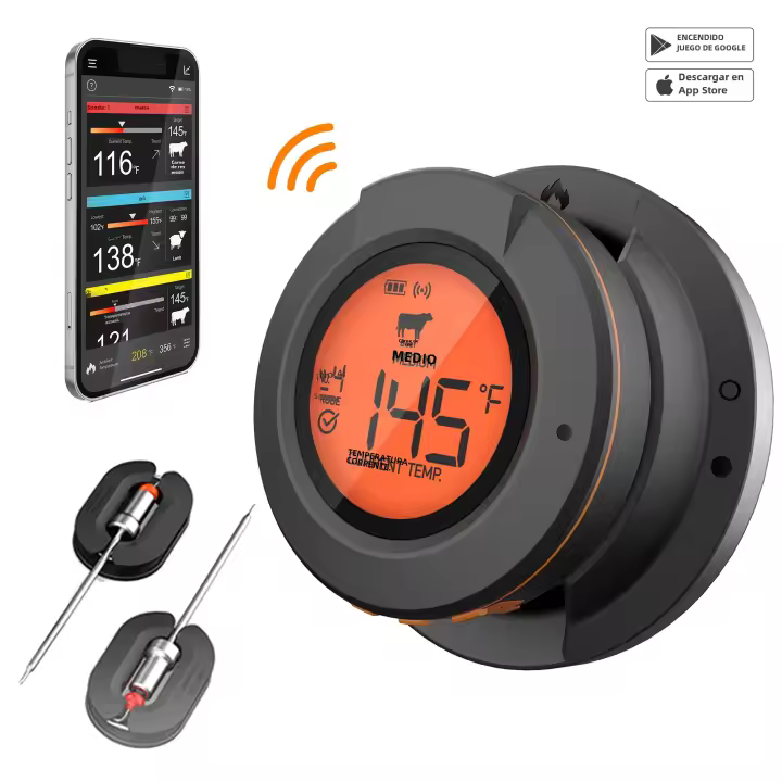 Termómetro Digital Inalámbrico Para Cocina Y Barbacoa Con Bluetooth Control Remoto Smart Probes Aplicación Móvil Compatible - 1