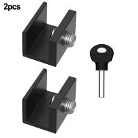 2 Pcs Bloqueador De Ventana Ajustable Para Niños Y Animales Seguridad Antirrobo Puerta Sin Perforar Herramienta De Aluminio - details 4