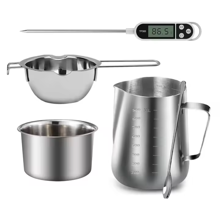Kit De Inicio Para La Fabricación De Velas Con Pote De Acero Inoxidable Para Derretir Cera Potente Doble Calentador De Alta Calidad Para Principiantes - 1