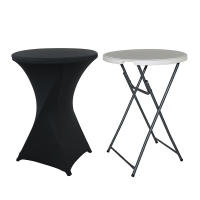 Mantel Redondo Elástico De Spandex Para Mesa De Coctel Fiesta Boda Hotel Decoración De Mesa Lavable Y Reutilizable - details 6