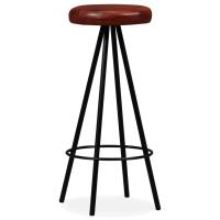 vidaXL Taburetes de barra de cocina 2 unidades cuero auténtico - details 4
