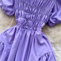 Vestido Elegante Para Mujer Verano 2024 Manga Suelta Vintage Fiesta Moda Coreana Vestidos A-Line Cuello Cuadrado Midi Sin Capucha - details 12