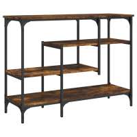 vidaXL Mesa consola con estantes 100x35x75 cm Negro, Roble Sonoma, Roble ahumado Mesa de sofá Mesa de Entrada para Salón Consola de Entrada Mueble Recibidor Mesita Mesa auxiliar Salon - details 1