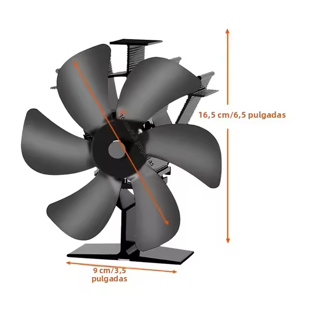 Ventilador De Estufa De Madera De 6 Hojas Ecológico Y Silencioso Para Invierno Distribución Eficiente Del Calor Negro Para Hogar Y Salón - 1