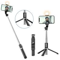 Palo Selfie Portátil De 41 Pulgadas Con Trípode Para Teléfono Móvil Y Control Remoto Inalámbrico 360 Grados Rotación Compatible Con iPhone Samsung Xiaomi - details 4