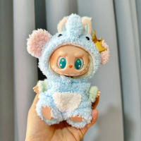 Muñeca De Peluche Miniatura Labubu I Y II 17cm Ropa De Muñeca Coreana Kpop Exo Accesorios DIY Vestido Rosa Regalo Estilo Nuevo - details 7