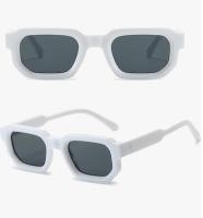 Gafas de sol rectangulares vintage WDZAYXC para mujer y hombre, gafas de sol rectangulares gruesas, gafas retro con protección UV400 (blanco ) - details 3