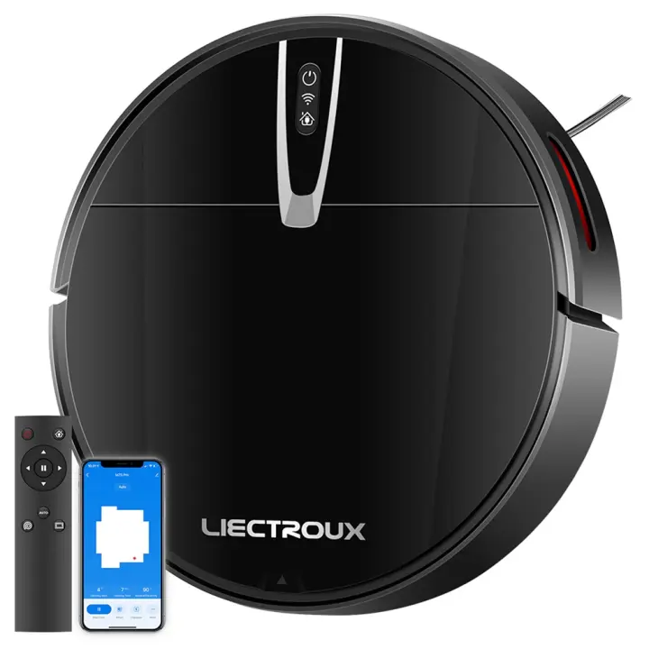 Robot Cocina Aspirador y Fregasuelos LIECTROUX V3S Pro Aspiradores Potentes , Planificación Inteligente de Rutas | Compatible con Alexa y Google Home | Succión de 4000Pa, Limpieza Seca y Húmeda, Navegación por Mapa 2D, con Memoria, Aplicación WiFi y Voz - 1