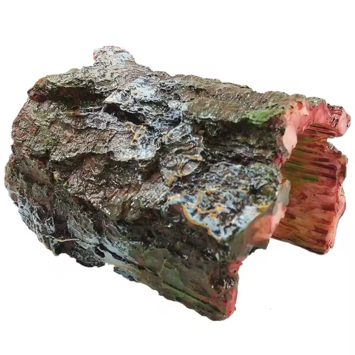 Cueva De Resina Para Tortuga Y Reptiles Simulación De Árbol De Piel Decoración De Paisaje Acuario Para Anfibios Y Aves - 1