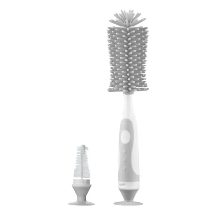 Cepillo De Botella De Silicona 2 En 1 Limpia Botellas Y Tetinas Para Alimentos Set De Limpieza Para Botellas De Cuello Estrecho - 1