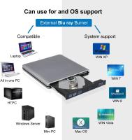 Quemador De Blu-Ray Externo USB3.0 Lector De DVD Óptico ESCRITOR De BD-RE Para Portátil Y Escritorio Compatibilidad Con Estándar DVD-R Velocidad Máxima De Grabación 8x - details 6