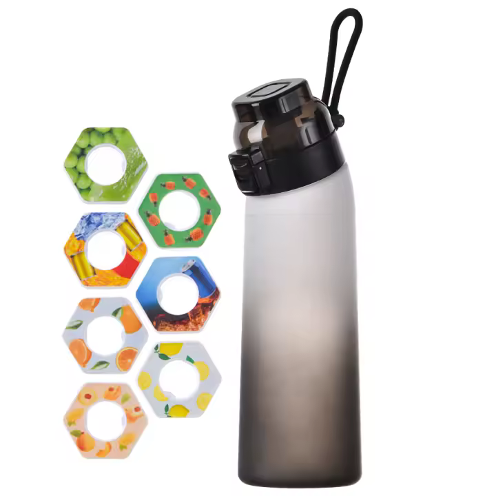 Botella De Agua Scent Flavored 650ML Resistente a Fugas Con 7 Cubos De Sabor Portátil Para Viajes Senderismo Escalada - 1