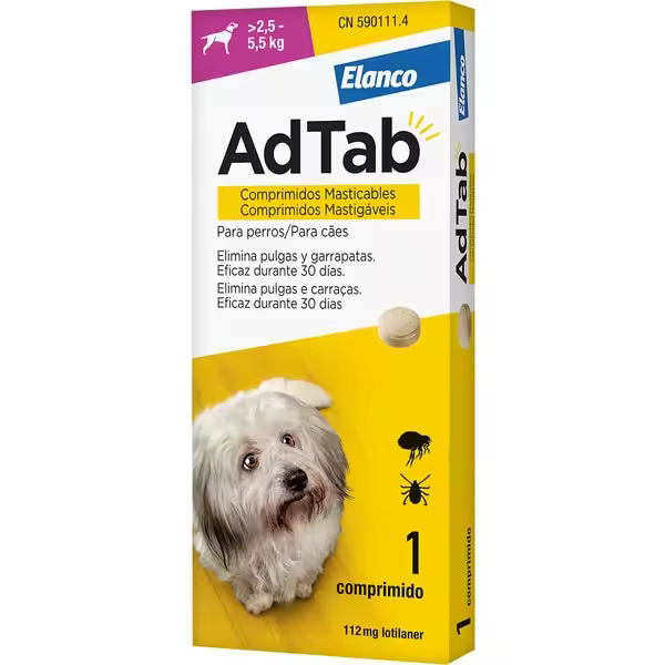 Comprimido masticable perro pequeño de 2.5 a 5.5 kg. 1 ud - 1
