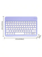 Teclado Inalámbrico Mini Retro Sin Ruido Redondo Compatible Con iPad Computadora Teléfono Tableta Tamaño 10.5 Pulgadas Marca T-WOLF - details 7