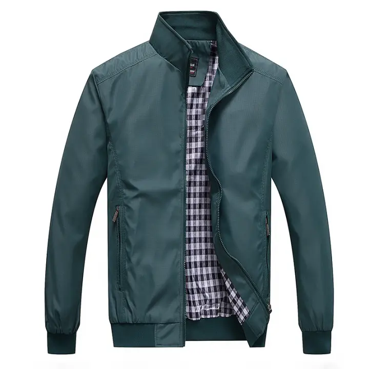 Chaqueta De Moda Para Hombre Casual De Primavera Y Otoño Abrigo Grande Y Suelto Estilo Dad Con Bolsillos Cierre De Cremallera - 1