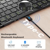 Teclado Plegable De Viaje Con Touchpad Y Pantalla Bluetooth Multidevice Para Windows iOS Android Teclado Plegable Con Touchpad - details 6