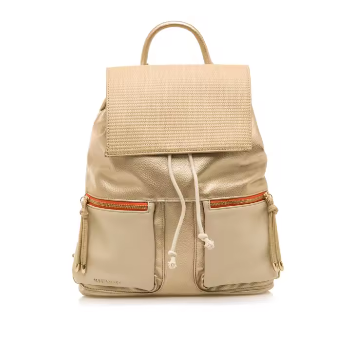 mochilas mujer carys beige con cierre cremallera - 1