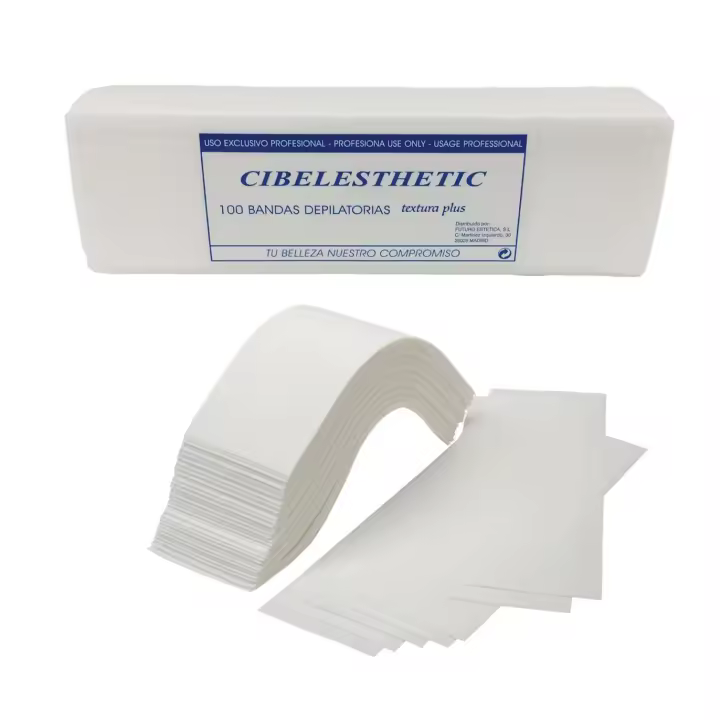 Cibelesthetic - Bandas Depilatorias Textura Plus, Tiras Depilación Profesional para Cera Tibia o Caliente – 100 Unidades - 1