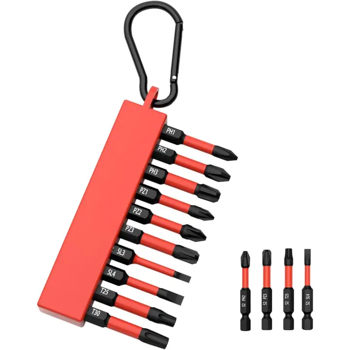 10Pcs Magnetic Screwdriver Bits Set, 1/4 Inch Hex Screwdriver Impact Kit, 2 Inch Long, Used for Power Screwdrivers and Electric Drill Drivers - 1