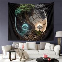 Tapiz De Pared Con Estampado De Árbol 75x58cm Vidrio Mate Para Decoración De Sala De Estar Dormitorio Estilo Moderno Y Minimalista - details 1