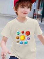 Camiseta De Algodón Para Niños Con Estampado De Aventura Cósmica Manga Corta Versátil Ropa Creativa Para Verano - details 8
