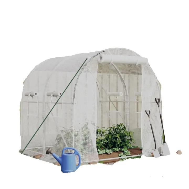vidaXL Invernadero con estructura de acero 4 m² 2x2x2 m Color Blanco,  Verde, y mas - 1