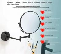 Espejo De Maquillaje De Aluminio Negro Montado En La Pared Con Ampliación De 8 Pulgadas Doble Cara Espejo De Cosméticos Para Dama Regalo Moderno - details 0
