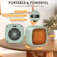 Calafactor Compacto, Termoventilador, Mini Calafactor Eléctrico Cerámico, 2 Grados de Potencia, Protección Antivuelco y Contra el sobrecalentamiento, Silencioso, Para Casa, Oficina, Escorio - details 2