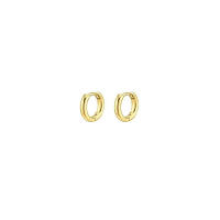 2Pcs Aretes Planos Dorados Para Mujer Aretes De Agujero Pequeños Con Cierre De Tornillo Hipoalergénicos Estilo Huggie - details 8