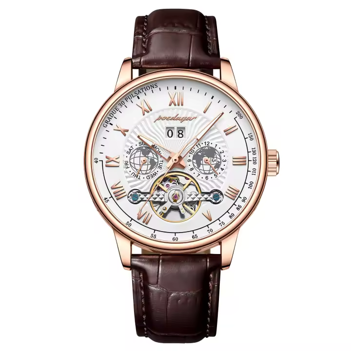 Reloj mecánico nuevo para hombre, reloj de lujo de moda multifuncional, reloj de una pieza para hombre. - 1